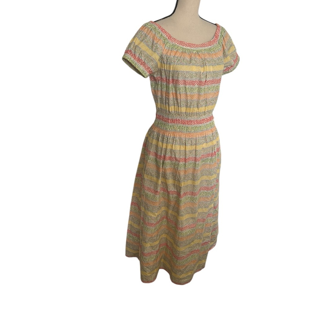 Ann Mashburn Mixed Media Print Midi Cotton Dress - Picture 2 of 11
